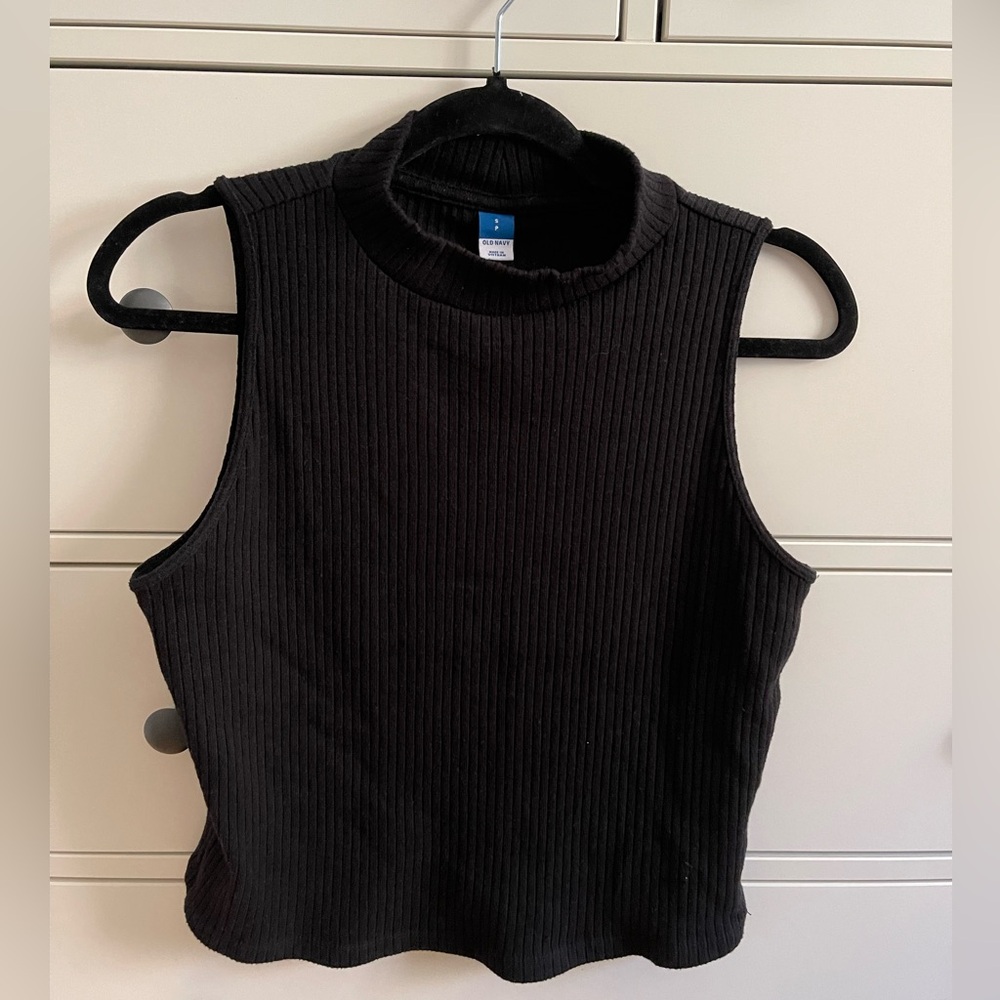 Mock-Neck Rib-Knit Top